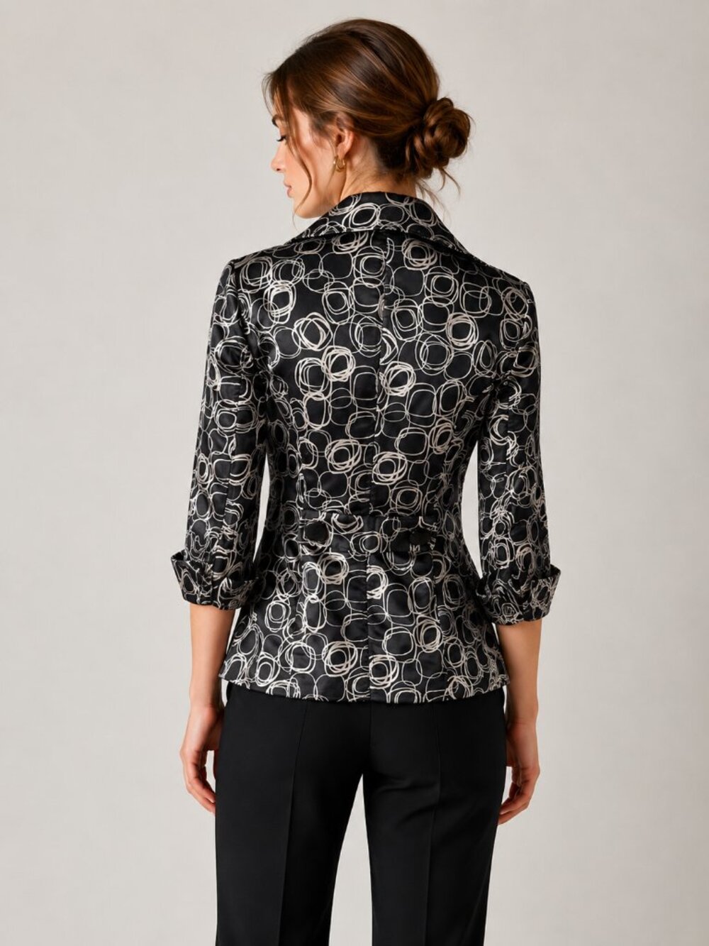 Marc Jacobs Vintage Y2K Black Cream 100% Silk Double-Breasted Statement Blazer - Picture 8 of 10